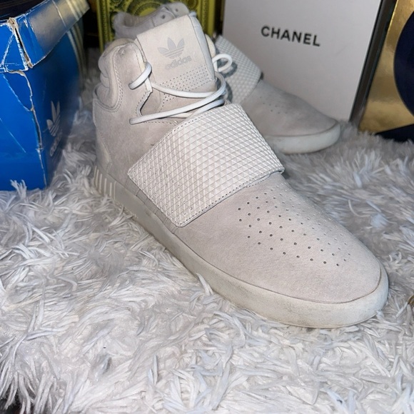 Adidas Shoes Mens 10 Tubular Invader Strap Running Sneakers Lace Up BB5038 White - Picture 2 of 13